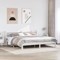 Bedframe met hoofdeinde zonder matras 180x200 cm wit