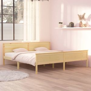 Bedframe massief grenenhout 200x200 cm