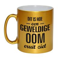 Gouden geweldige oom cadeau koffiemok / theebeker 330 ml