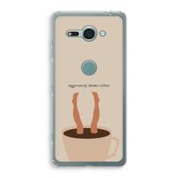 Aggressively drinks coffee: Sony Xperia XZ2 Compact Transparant Hoesje