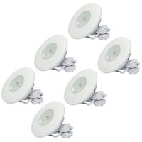 Set van 6 Pavo - Platte LED ipbouwspots met lage inbouwdiepte 12mm - 3 Watt 260 Lumen - 2700K Warm wit - Dimbaar - Rond - Meubelspot - IP44 waterdicht - Wit