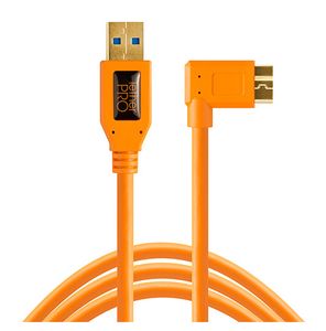 Tether Tools TetherPro USB 3.0 A male to Micro B Right Angle 4,6m oranje