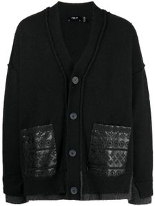 FIVE CM cardigan en coton à broderies - Noir