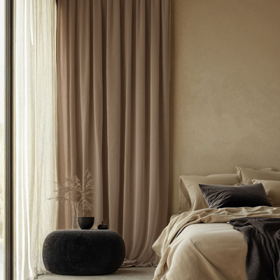 Velvet Gordijnen Verduisterend - Haken of Ringen maat: 250 x 300 cm - materiaal: Polyether - Dekbed-Discounter.nl