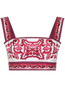 Dolce & Gabbana haut crop à imprimé Majolica - Rouge