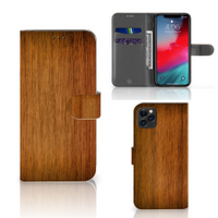 Apple iPhone 11 Pro Max Book Style Case Donker Hout