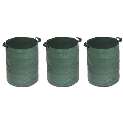 Nature Tuinafvalzak - 3x stuks - opvouwbaar - groen - 120 liter