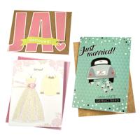 Wenskaart paperclip huwelijk 6 stuks