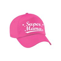 Super mama moederdag cadeau pet /cap roze voor dames - thumbnail