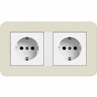 Gira E3 dubbel stopcontact zand wit