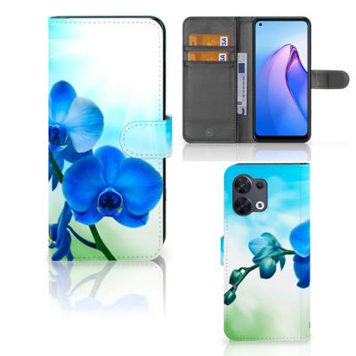 OPPO Reno8 Hoesje Orchidee Blauw - Cadeau voor je Moeder