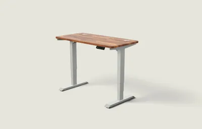 Desktronic HomePro bureau Grijs / Massief Walnoot / 120x60 cm