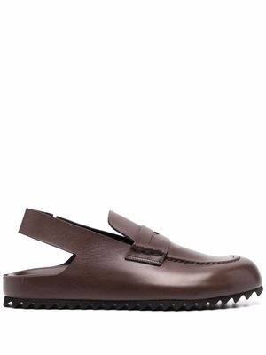 Officine Creative mocassins en cuir à bride arrière - Marron