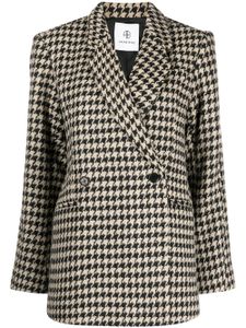 ANINE BING blazer Kaia croisé à motif pied-de-poule - Noir