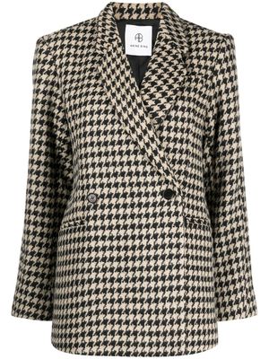 ANINE BING blazer Kaia croisé à motif pied-de-poule - Noir