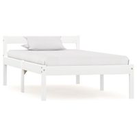 Bedframe massief grenenhout wit 100x200 cm - thumbnail