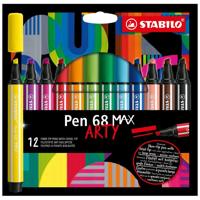 STABILO Pen 68 MAX, ARTY etui 12 kleuren (768/24, 58, 56, 48, 54, 33, 36, 57, 32, 26, 45, 46)