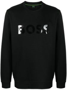 BOSS sweat nervuré à logo imprimé - Noir