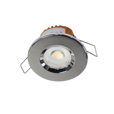 LED fire rated inbouwspot 6Watt rond CHROME IP65 dimbaar - CCT - 2700K - 3000K - 4000k - interne driver - brandvertragend