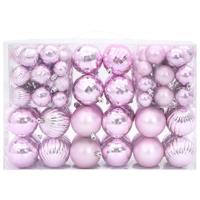 VidaXL Kerstballen 100 st ø3/4/6 cm roze