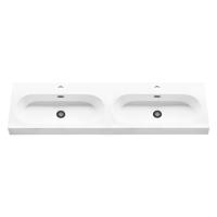 Differnz Somero wastafel 2 kraangaten | wit | 120 cm