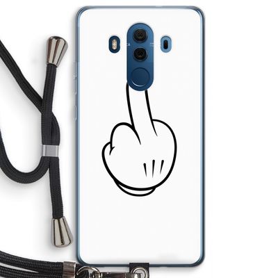 Middle finger white: Huawei Mate 10 Pro Transparant Hoesje met koord