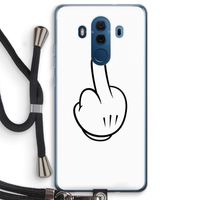 Middle finger white: Huawei Mate 10 Pro Transparant Hoesje met koord