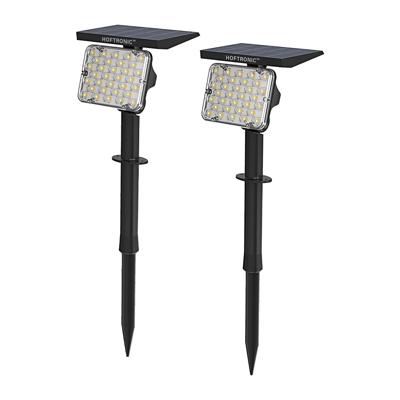 Set van 2 Eagle solar Prikspots - Incl. Schemerschakelaar - PIR - CCT 3000K en 4000K - 4 lichtstanden - 200lm - 6-12 uur brandtijd - Kantelbaar - IP65 waterdicht - Tuinspot