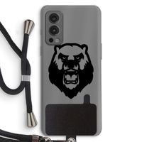 Angry Bear (black): OnePlus Nord 2 5G Transparant Hoesje met koord