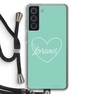 Forever heart pastel: Samsung Galaxy S21 FE Transparant Hoesje met koord
