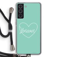 Forever heart pastel: Samsung Galaxy S21 FE Transparant Hoesje met koord