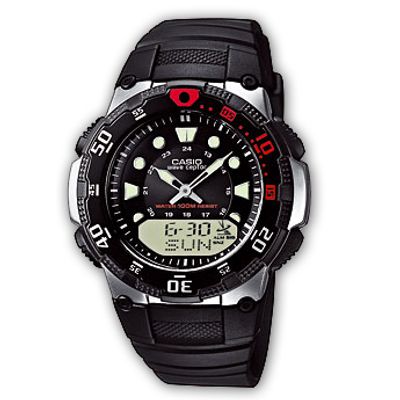 Horlogeband Casio WVA-107HA / WVA-107 / 10254396 Rubber Zwart 23mm