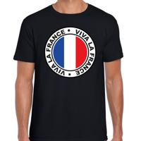 Verkleed T-shirt voor heren - Viva La France - zwart - voetbal supporter - themafeest