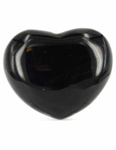 Obsidiaan Hartje Handgepolijst Mexico Breedte 30-35 mm