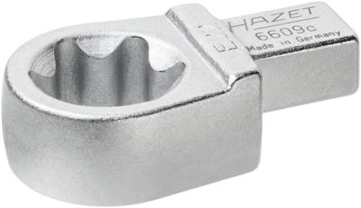 HAZET Insteekringsleutel 6609C-E22 · 9 x 12 mm insteekvierkant massief · Buiten-TORX®-profiel · SW E22