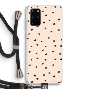 Kleine kattenkopjes: Samsung Galaxy S20 Plus Transparant Hoesje met koord