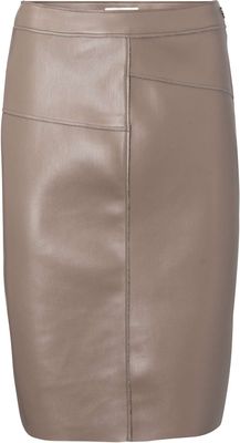 Pu pencil skirt with seams taupe grey Pu pencil skirt with seams taupe grey