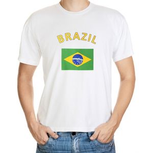 Wit t-shirt Brazilie heren 2XL  -