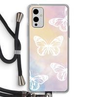 White butterfly: OnePlus 9 Transparant Hoesje met koord