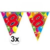 3x stuks leeftijd vlaggenlijnen 8 jaar 10 meter - thumbnail