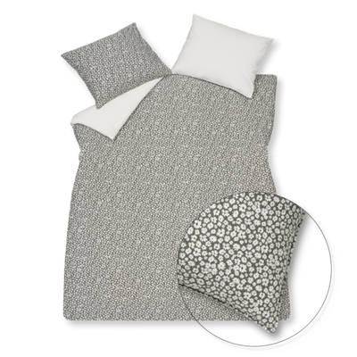 Vandyck Vandyck Pure 53 Percale Flower Dekbedovertrek Anthracite 140x220
