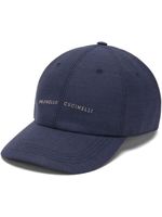 Brunello Cucinelli casquette en laine à logo brodé - Bleu - thumbnail