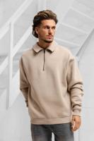 Croyez Fraternité Half Zip Sweater Heren Beige - Maat S - Kleur: Beige | Soccerfanshop