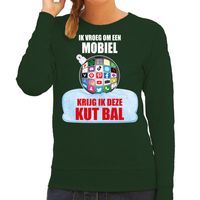 Kut Kerstbal sweater / foute Kersttrui Ik vroeg om een mobiel krijg ik deze kut bal groen voor dames