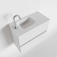 Toiletmeubel Mondiaz Ada | 60 cm | Meubelkleur Talc | Lex wastafel Talc Links | 1 kraangat