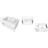 Wiesbaden Julia Fontein Rechts 35x20x16 cm Solid Surface Mat Zwart