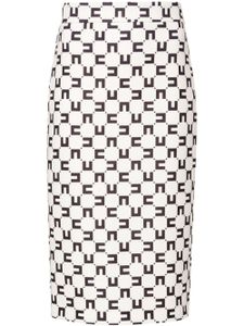 Elisabetta Franchi jupe crayon à motif monogrammé - Tons neutres