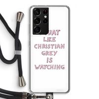Christian Grey: Samsung Galaxy S21 Ultra Transparant Hoesje met koord