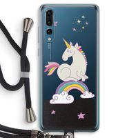 Regenboog eenhoorn: Huawei P20 Pro Transparant Hoesje met koord