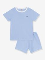 Gestreept katoenen korte pyjama voor kinderen van PETIT BATEAU blauw
